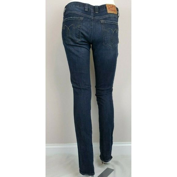 Lucky Brand Jeans Lody Straight Leg 4 27 Low Rise Medium Dark Wash - Picture 1 of 8